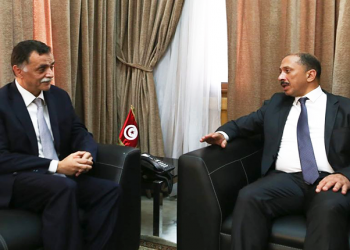 لقاء وزير الدّولة محمّد عبّو برئيس مدير عام الشركة الوطنية للسكك الحديدية التونسية شهاب بن أحمد